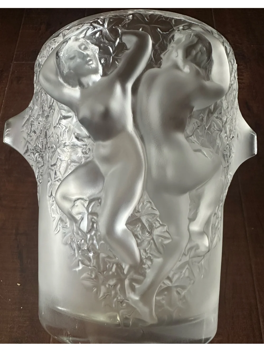 Lalique France “Ganymede” Crystal Champagne Bucket
